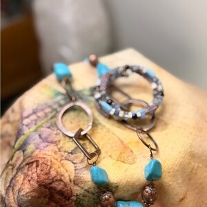 Turquoise and Copper Women's Jewelry Set